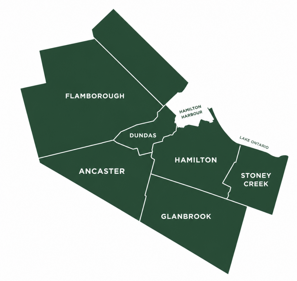 Hamilton on service area map